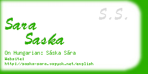 sara saska business card